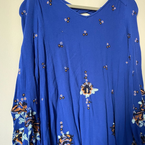 Free People Dress “Oxford Embroidered Mini” (Blue) - Picture 4 of 6